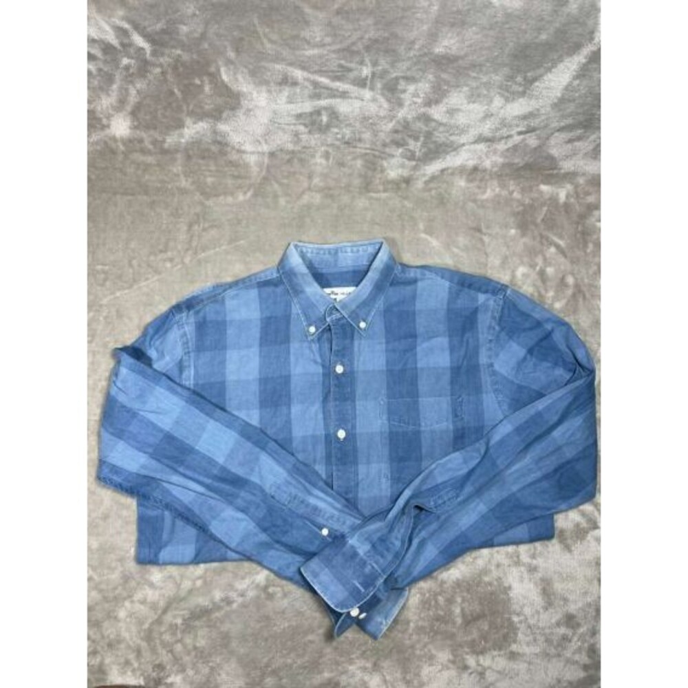 Peter Millar Denim Button Down Shirt Seaside Men's Medium Blue Long Sleeve - Picture 3 of 6
